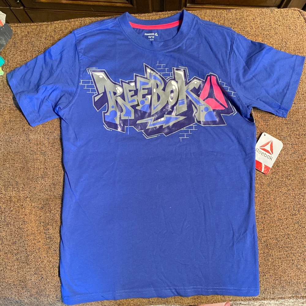 NEW Boys Reebok Blue Graphic T-shirt, size 10/12